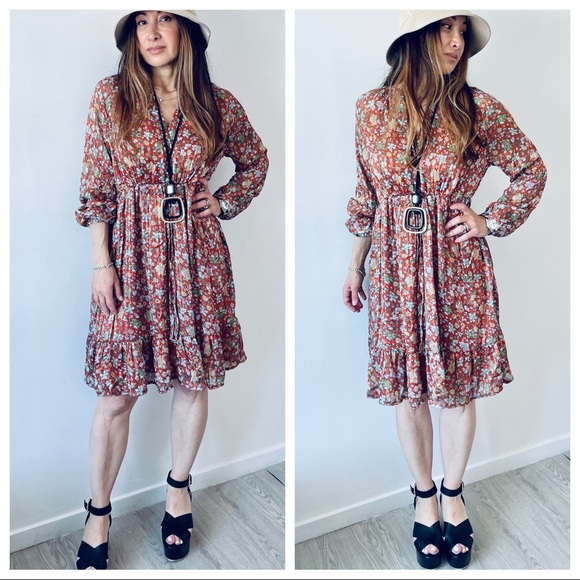 PARIS Floral Fabulous Tiered Midi Dress - Picture 3 of 4